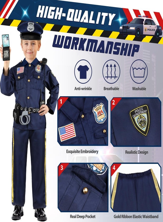 Joycover Police Officer Costume for Kids, Cop Costume Outfit Set with Toy Accessories, Halloween Costumes for Boys - Image 3